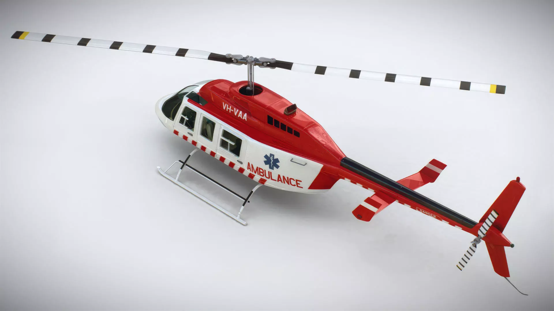 Helicopter Bell 206L Ambulance 3D model_4