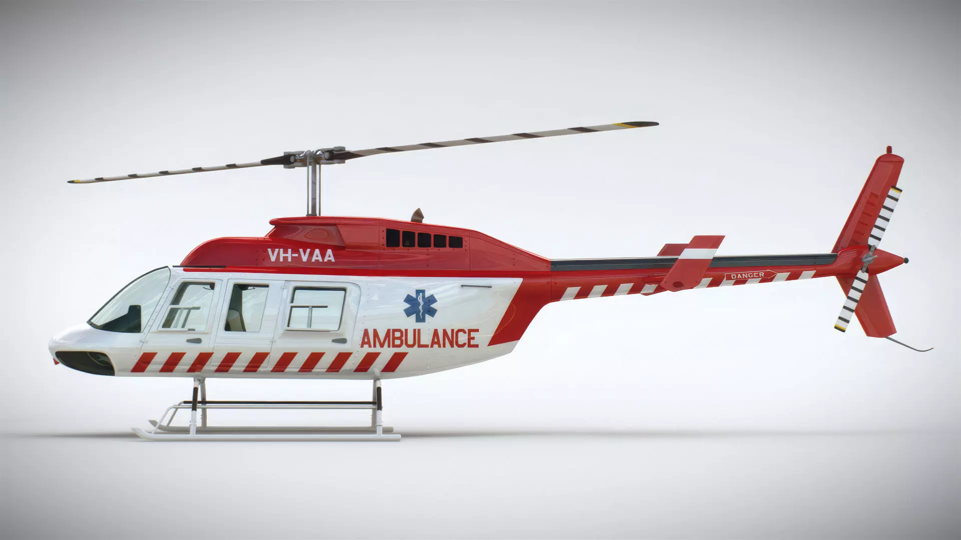 Helicopter Bell 206L Ambulance 3D model_3
