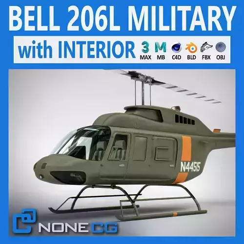 Helicopter Bell 206L Military 3D model