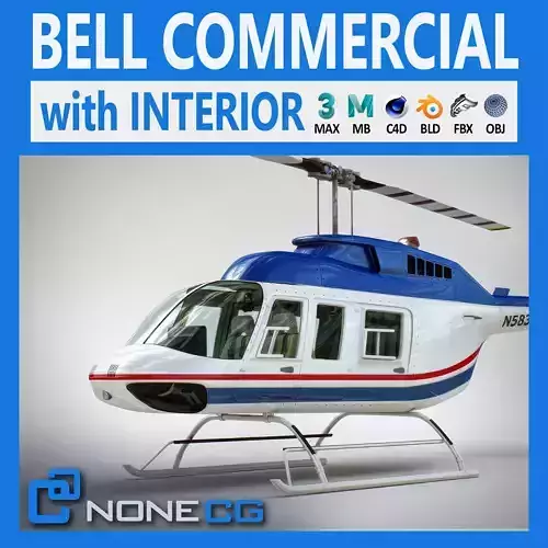Helicopter Bell 206L Commercial 3D model