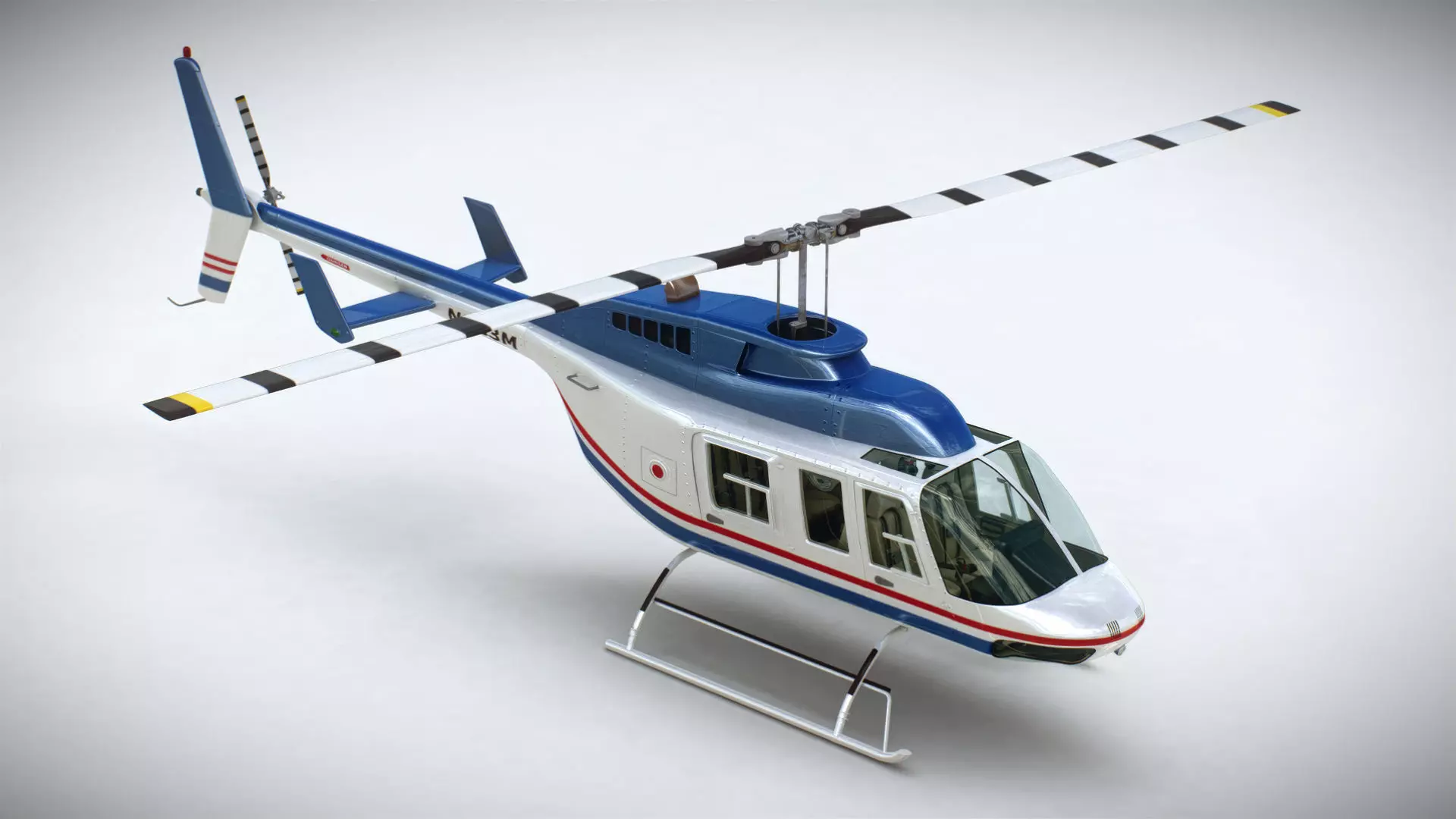 Helicopter Bell 206L Commercial 3D model_4