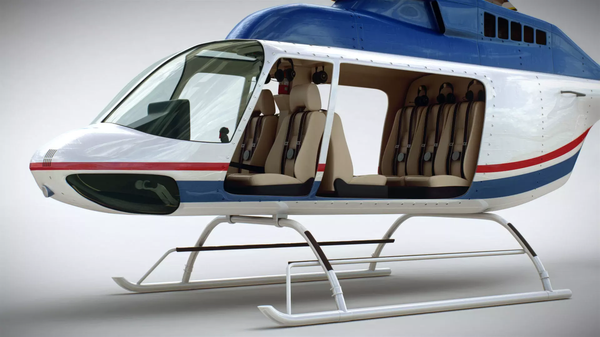 Helicopter Bell 206L Commercial 3D model_5