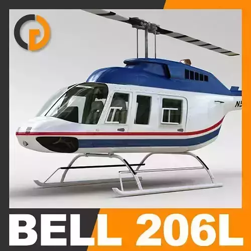Helicopter Commercial Bell 206L with Interior