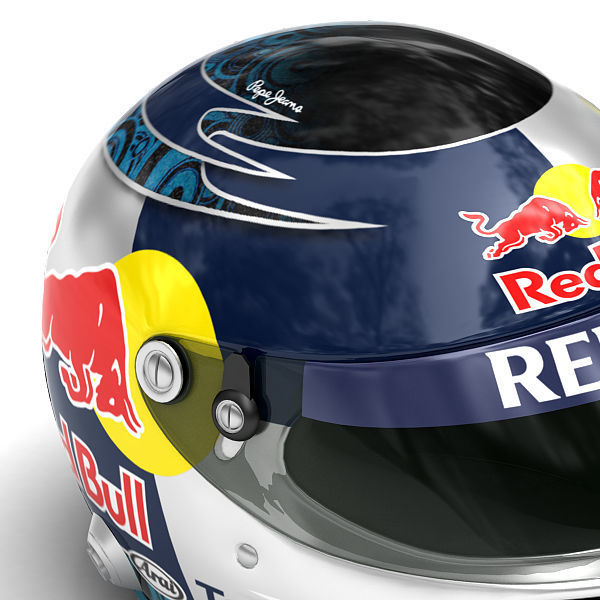 Helmet F1 2011 Sebastian Vettel 3D model_4