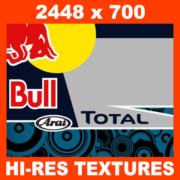 Helmet F1 2011 Sebastian Vettel 3D model_9