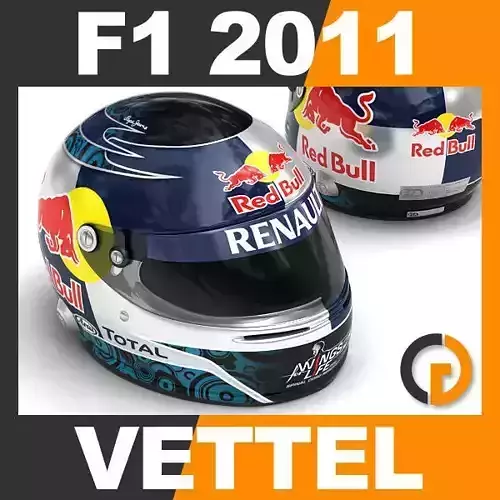 Helmet F1 2011 Sebastian Vettel 3D model
