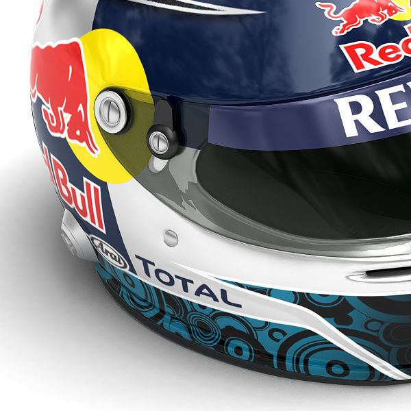 Helmet F1 2011 Sebastian Vettel 3D model_5