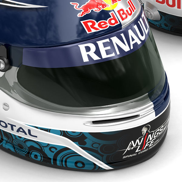Helmet F1 2011 Sebastian Vettel 3D model_3