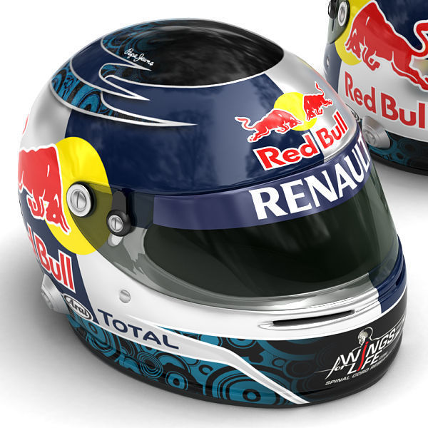 Helmet F1 2011 Sebastian Vettel 3D model_1
