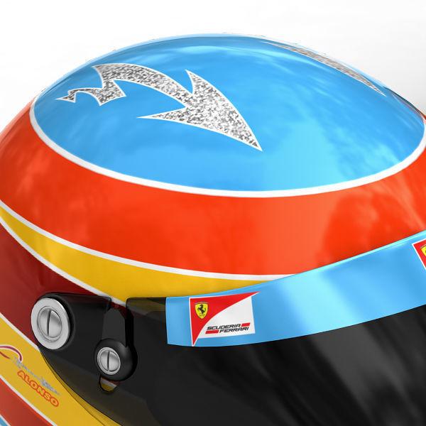 Helmet F1 2011 Fernando Alonso and Felipe Massa 3D model_9