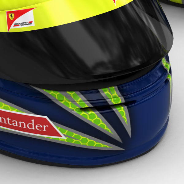 Helmet F1 2011 Fernando Alonso and Felipe Massa 3D model_14