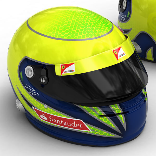 Helmet F1 2011 Fernando Alonso and Felipe Massa 3D model_4