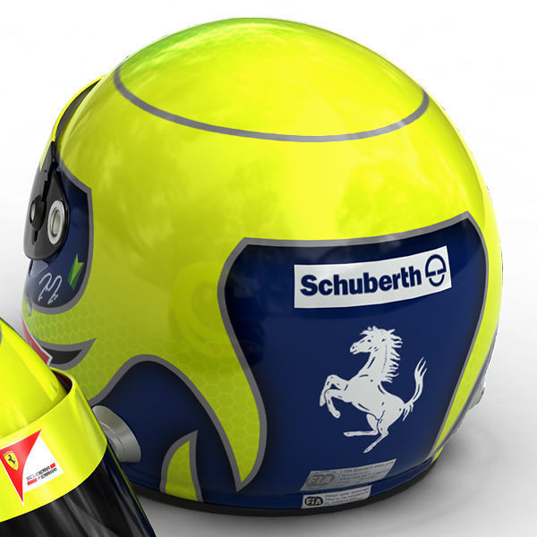 Helmet F1 2011 Fernando Alonso and Felipe Massa 3D model_6