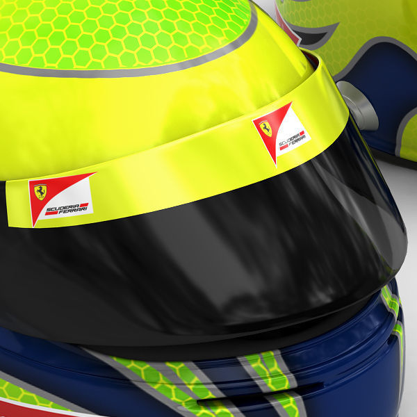 Helmet F1 2011 Fernando Alonso and Felipe Massa 3D model_8