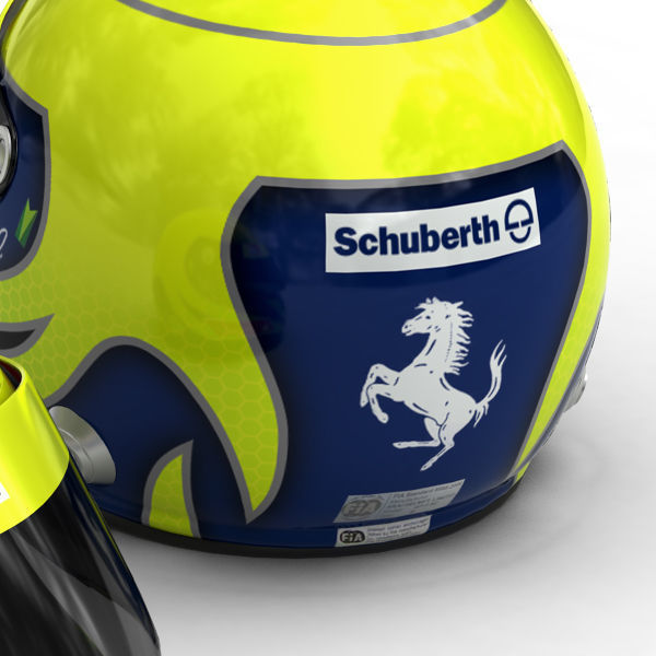 Helmet F1 2011 Fernando Alonso and Felipe Massa 3D model_16