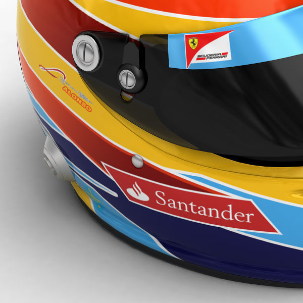 Helmet F1 2011 Fernando Alonso and Felipe Massa 3D model_11