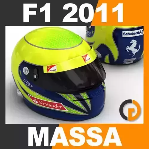 Helmet F1 2011 Felipe Massa 3D model