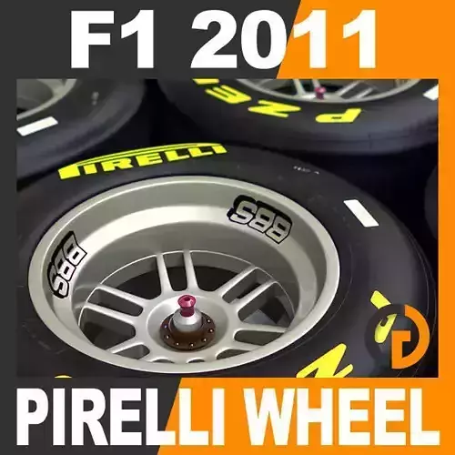 F1 Pirelli Dry Slick Tire and Wheel