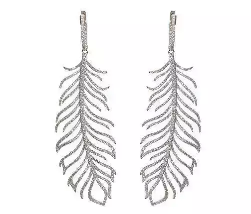 feather earrings with stones