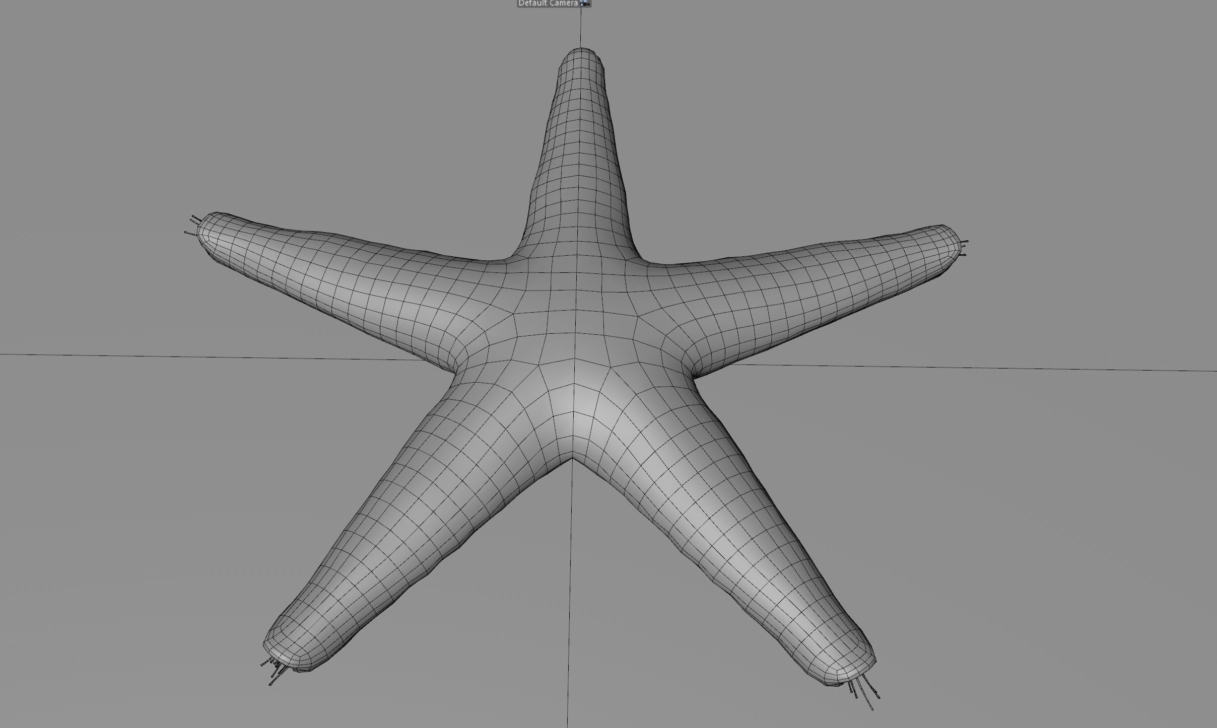 Red Star Fish Low-poly 3D model_6