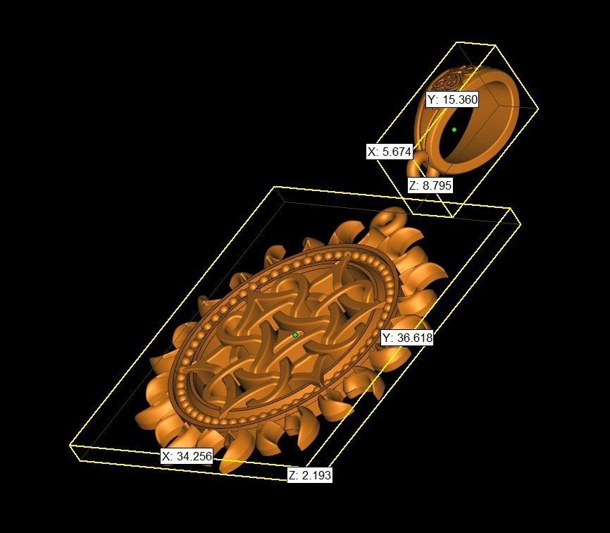 Pagan Pendant sun nordic symbol 3D print model_6