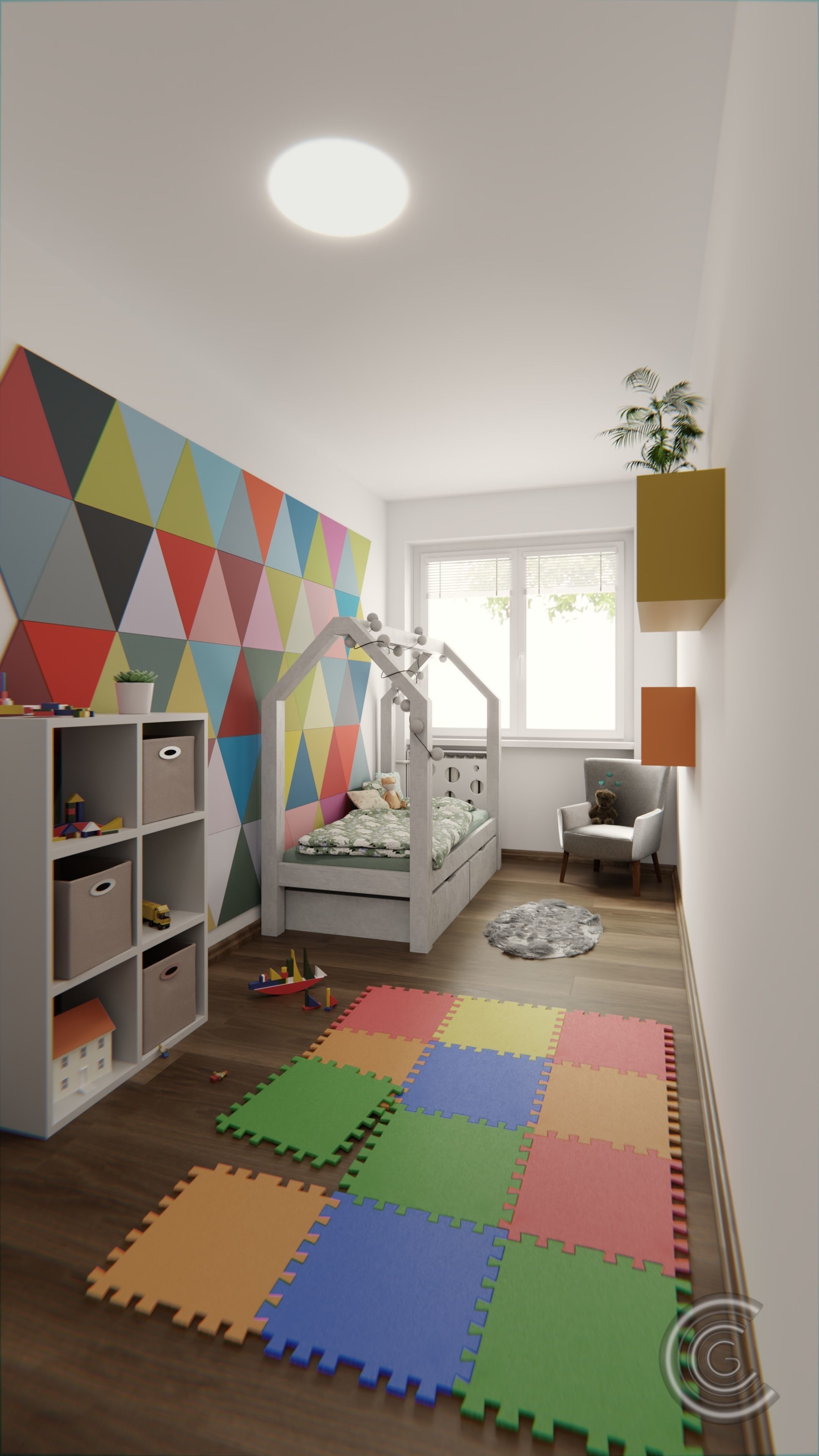 Floor Puzzle decoration 3D model_5