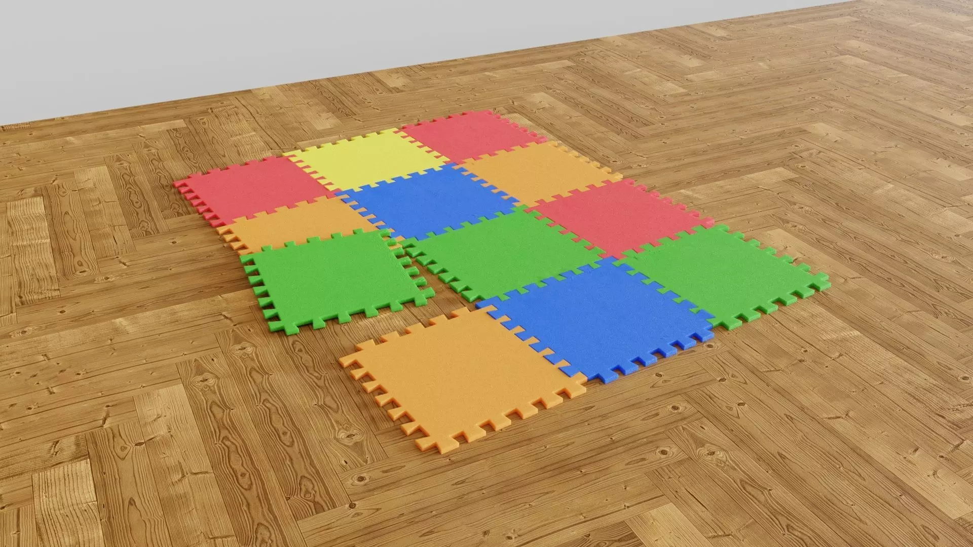 Floor Puzzle decoration 3D model_0
