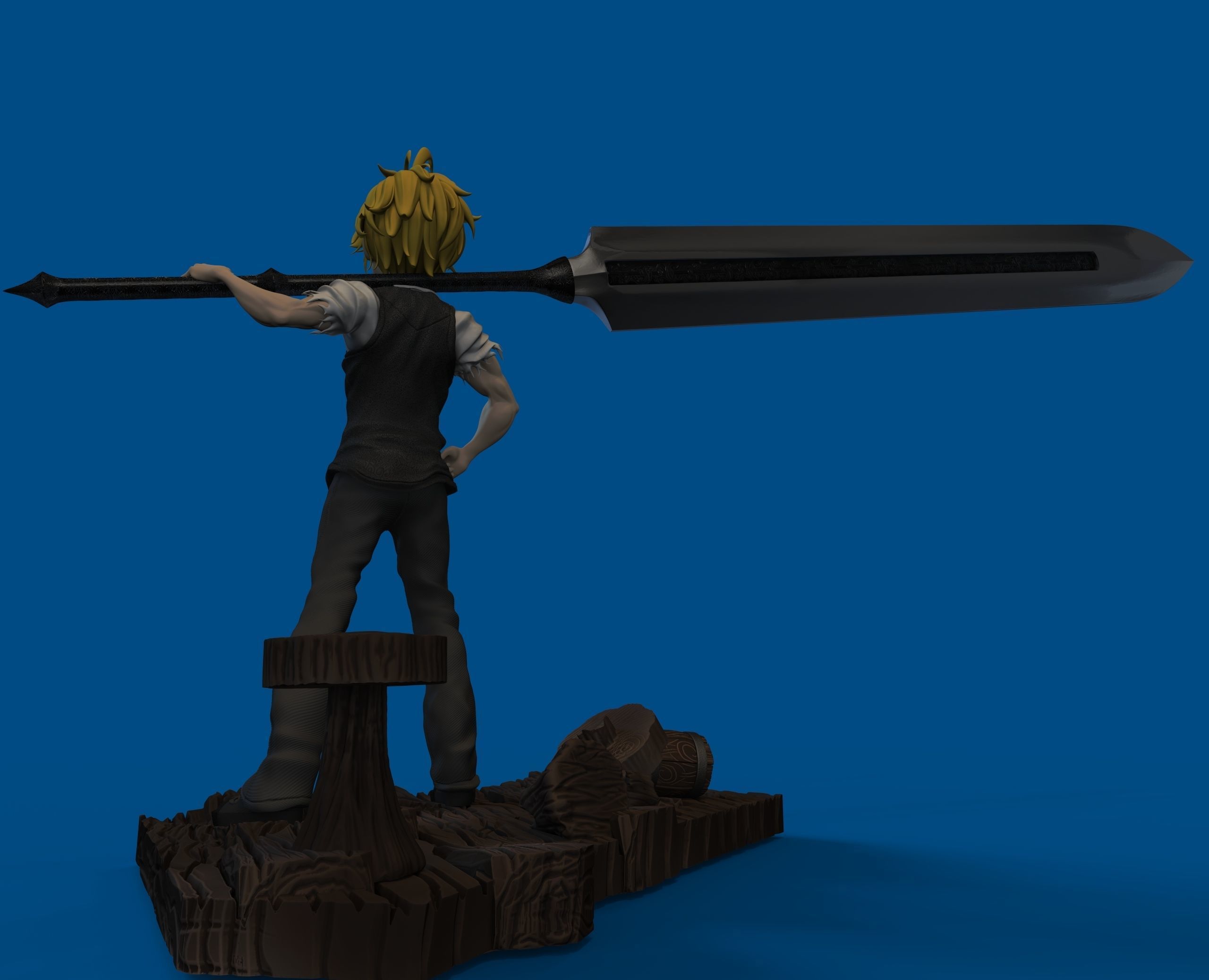 Meliodas Seven dead lysins fanart 3D print model_3