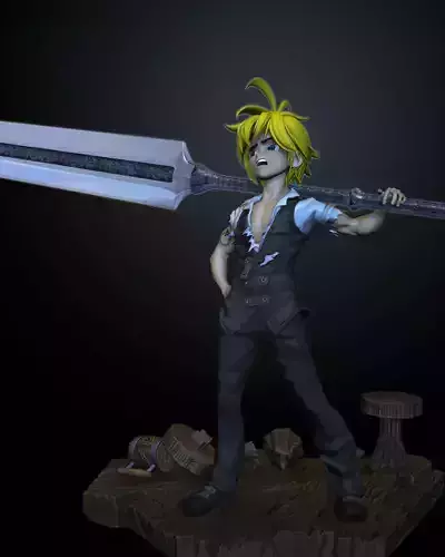 Meliodas Seven dead lysins fanart 3D print model