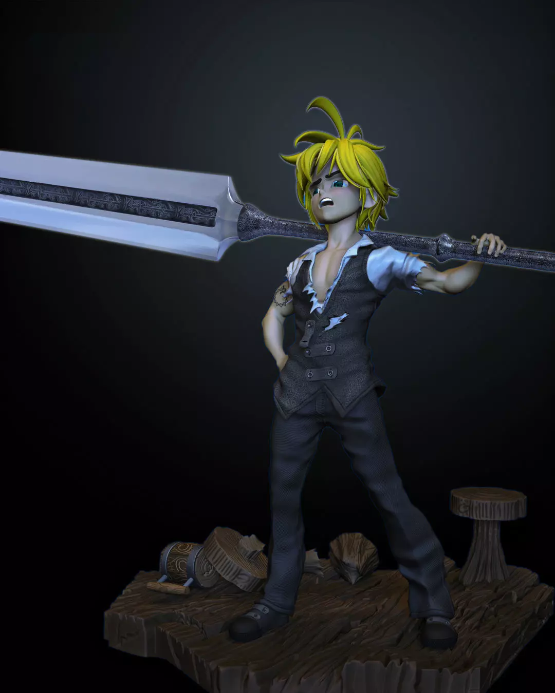 Meliodas Seven dead lysins fanart 3D print model_0