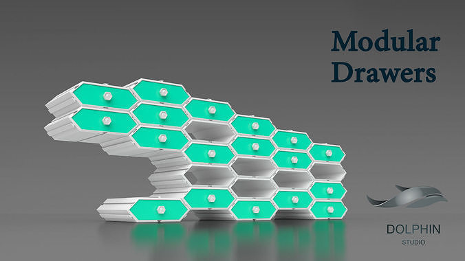 hexagonal Modular Drawers 3d print 3D print model