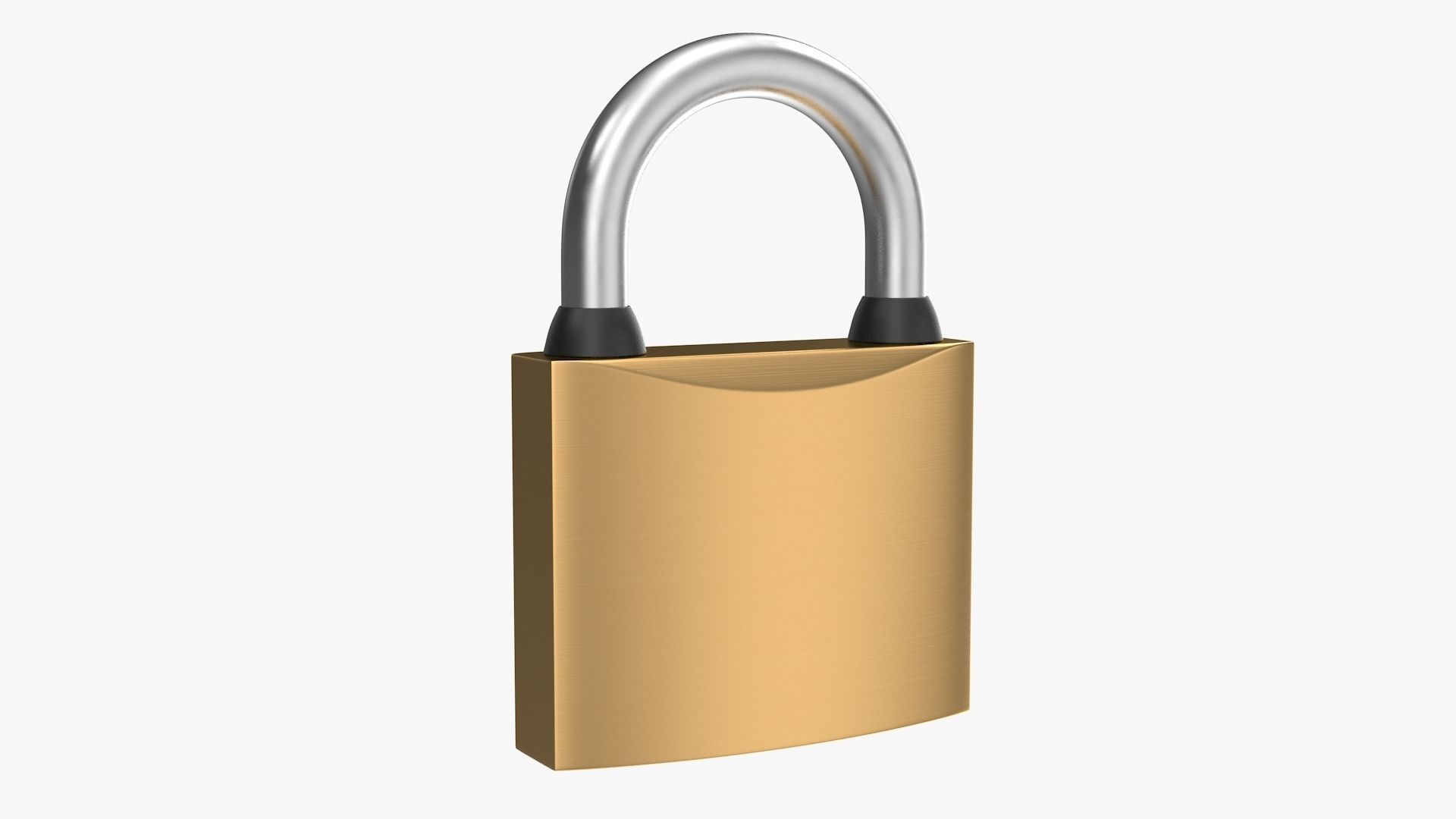 Padlock golden Low-poly 3D model_3
