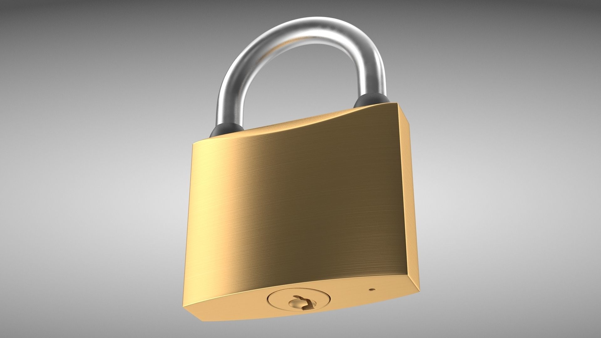 Padlock golden Low-poly 3D model_2
