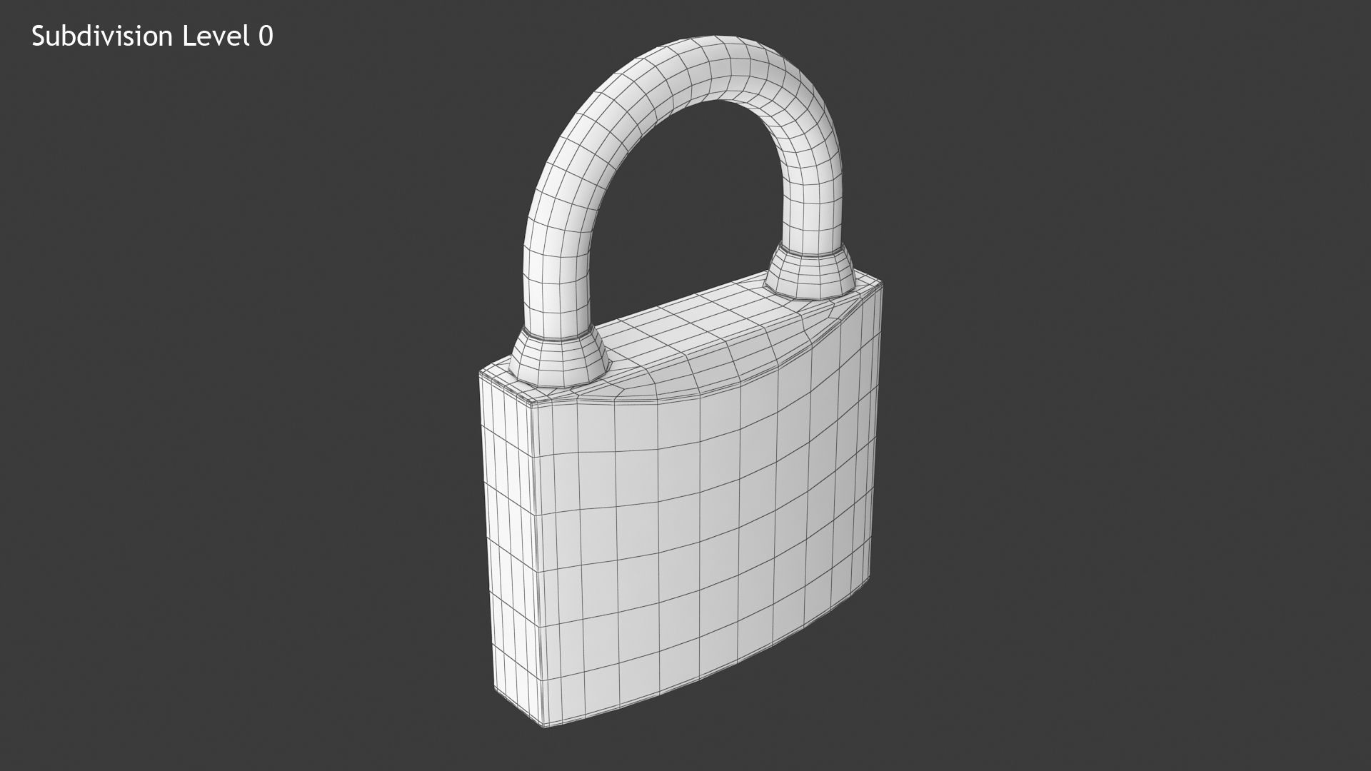 Padlock golden Low-poly 3D model_11