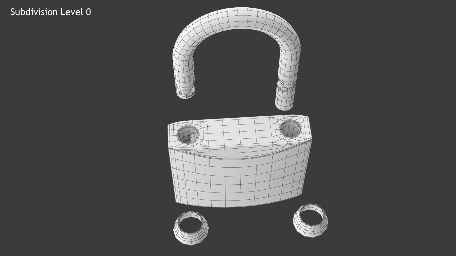 Padlock golden Low-poly 3D model_13