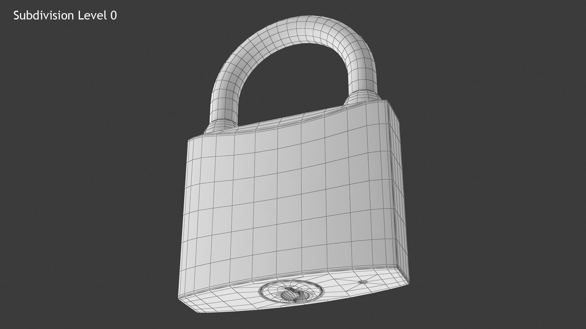 Padlock golden Low-poly 3D model_9