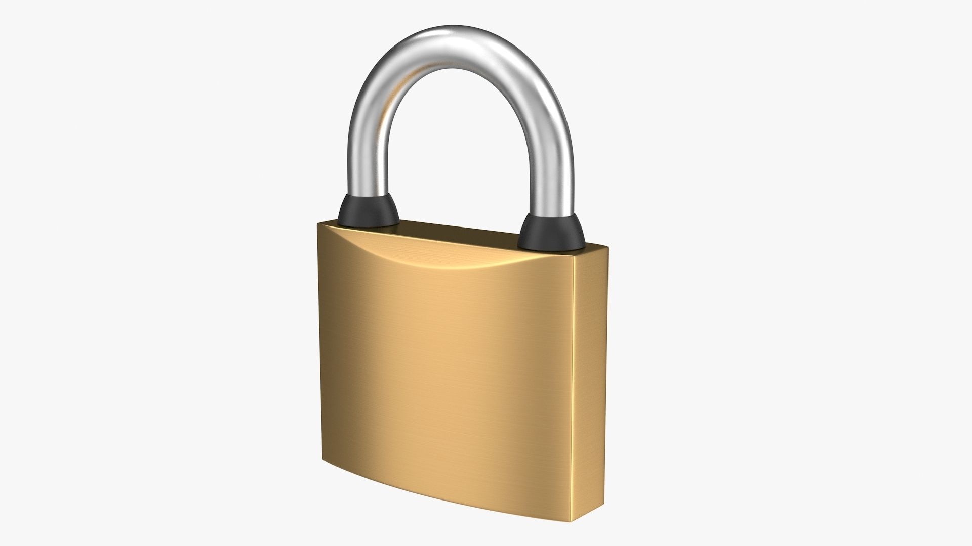 Padlock golden Low-poly 3D model_4