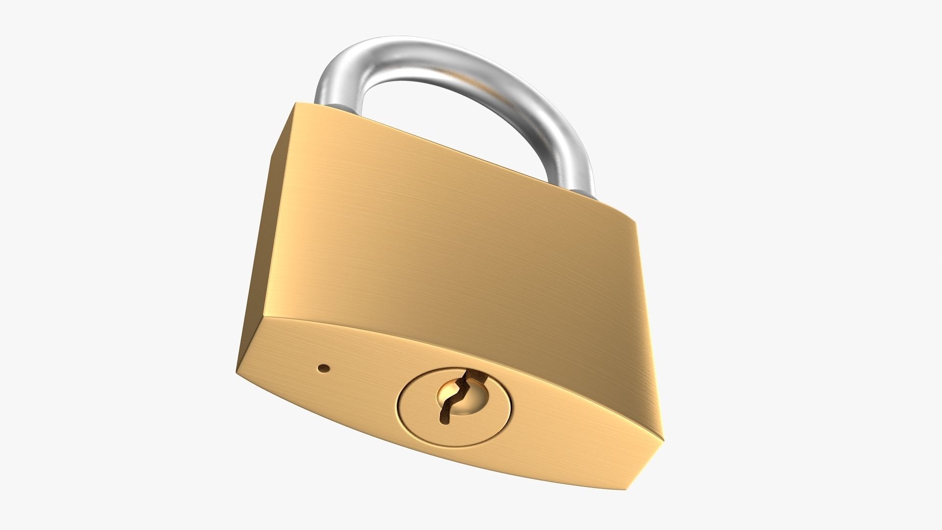 Padlock golden Low-poly 3D model_6