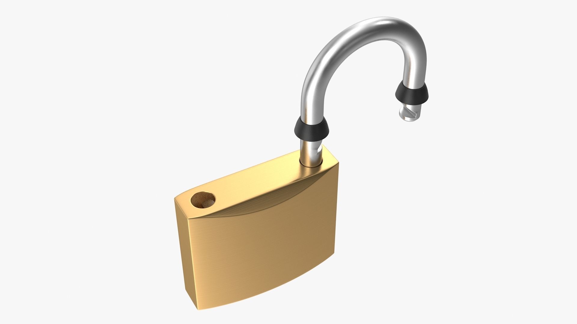 Padlock golden Low-poly 3D model_8