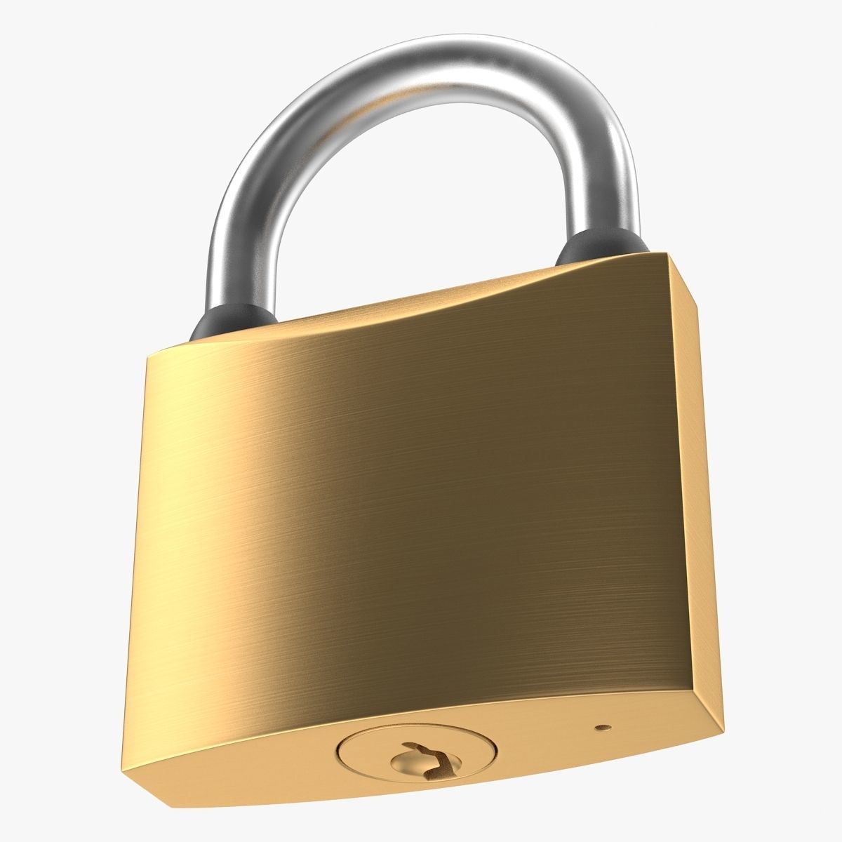 Padlock golden Low-poly 3D model_1