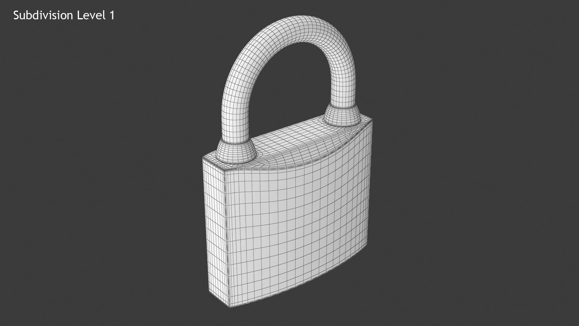 Padlock golden Low-poly 3D model_12