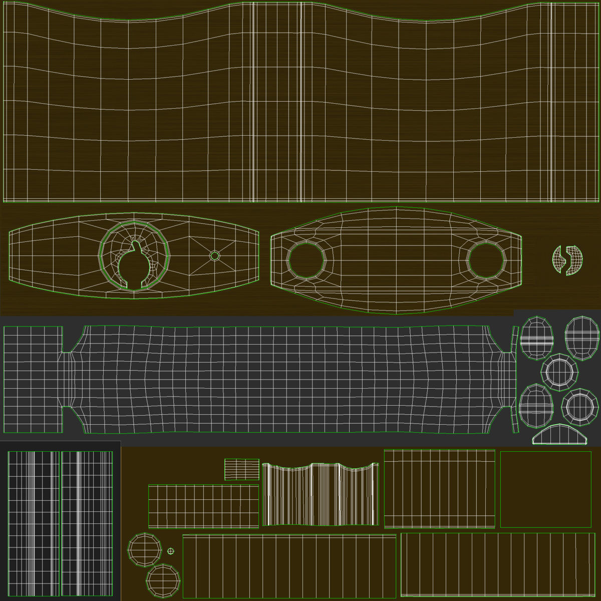 Padlock golden Low-poly 3D model_15