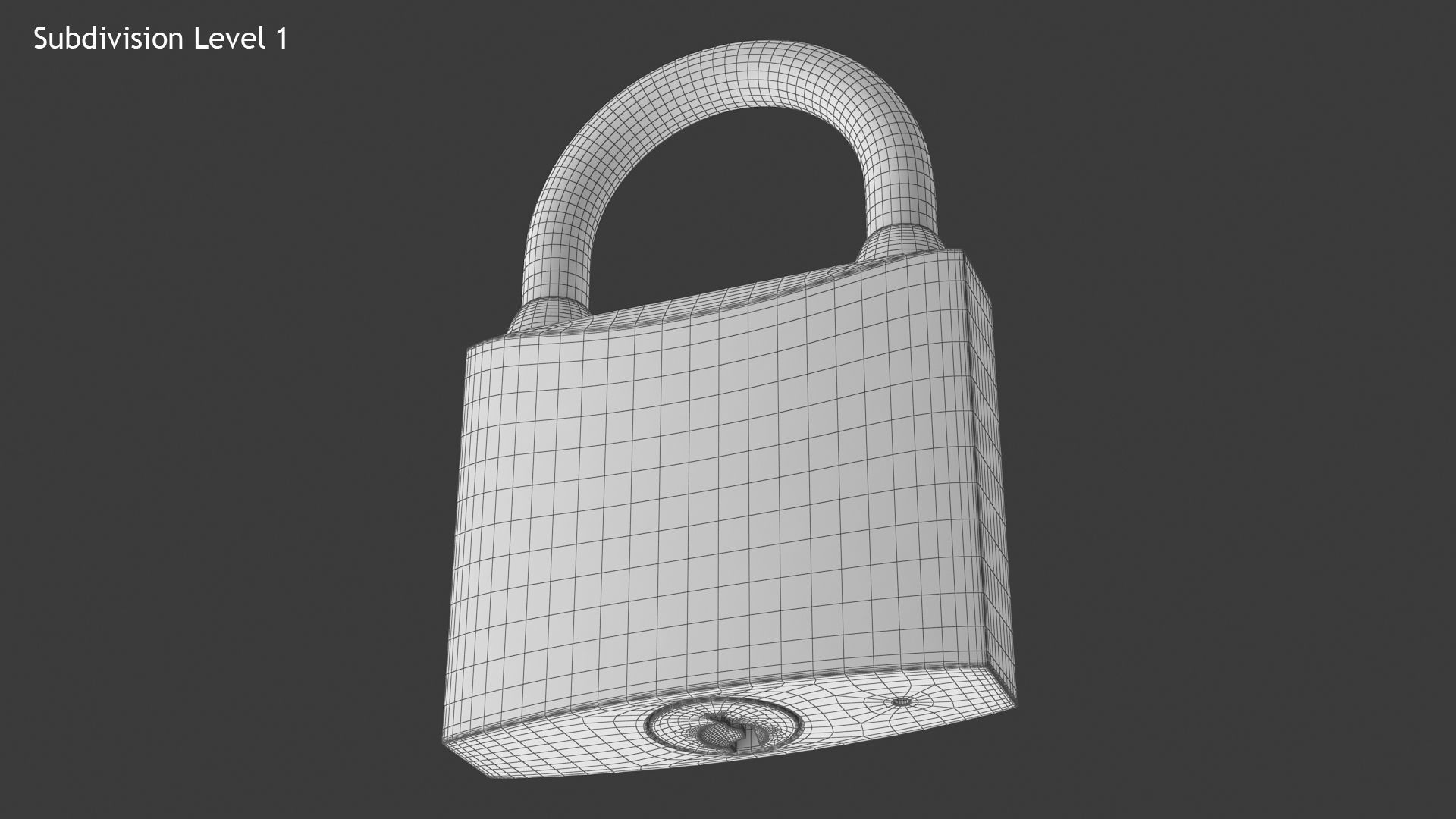 Padlock golden Low-poly 3D model_10