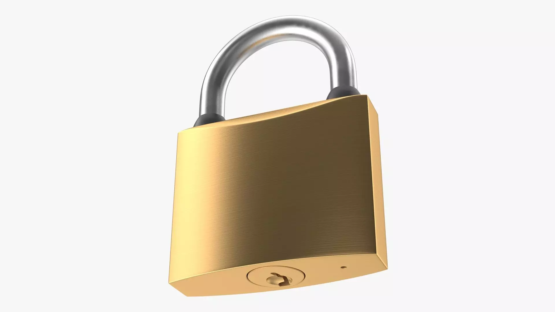 Padlock golden Low-poly 3D model_0