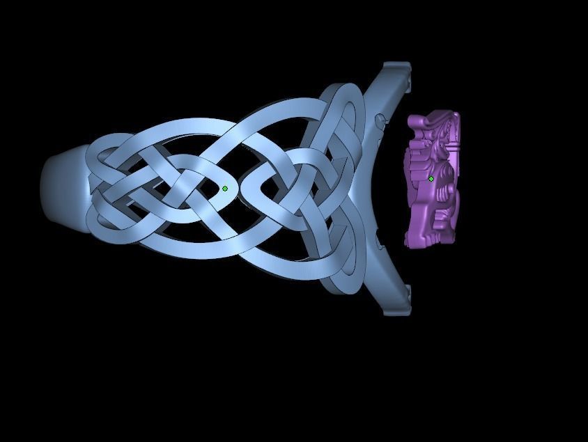 Celtic dog ring 3D print model_7