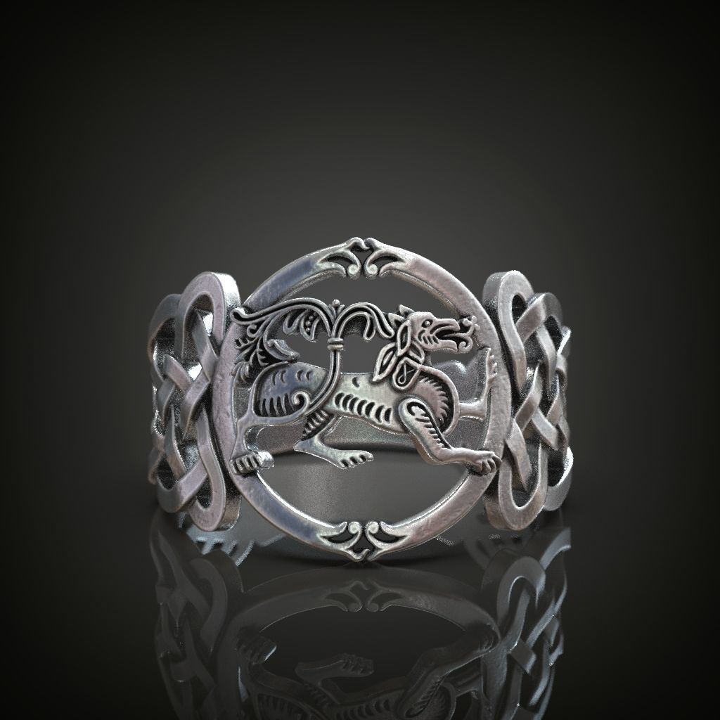 Celtic dog ring 3D print model_1