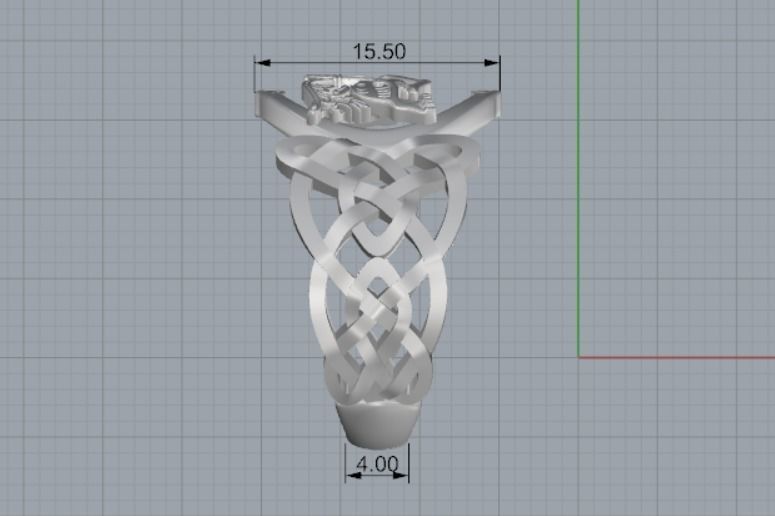 Celtic dog ring 3D print model_9