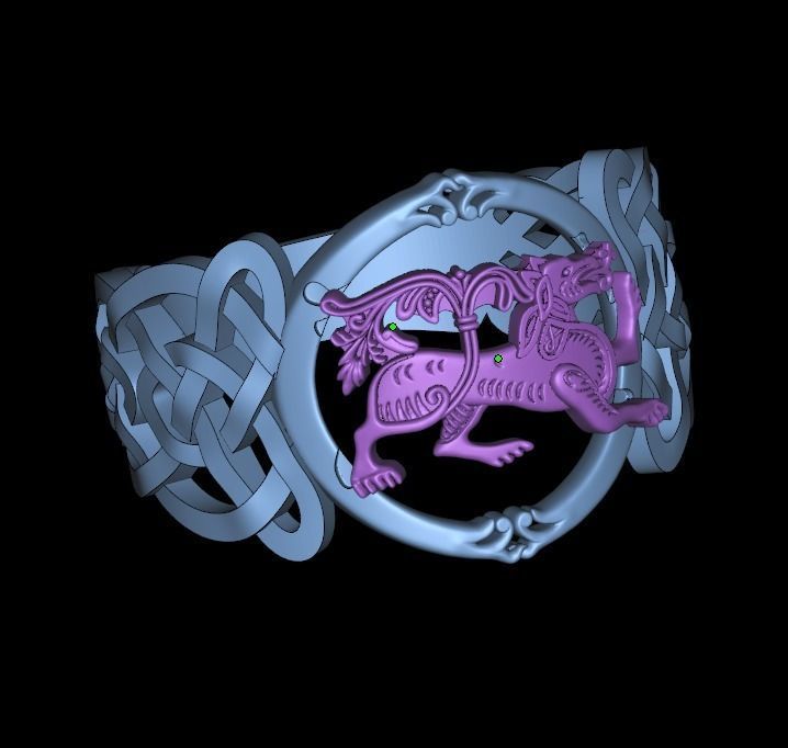Celtic dog ring 3D print model_5