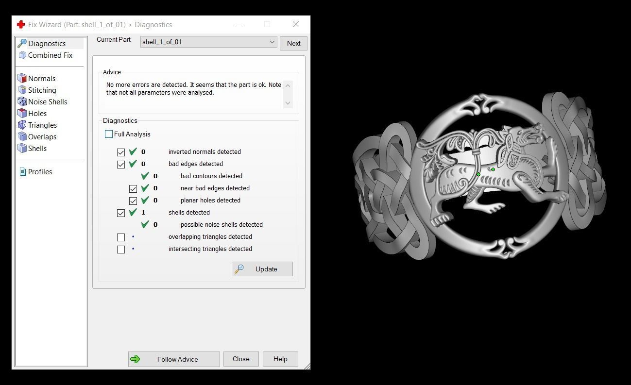 Celtic dog ring 3D print model_8