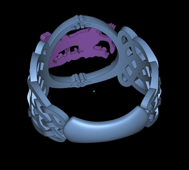 Celtic dog ring 3D print model_6